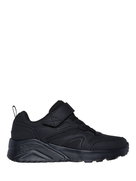 Skechers Kids' Street Uno Lite Echo Surge Lace Up Riptape School Shoes, Black