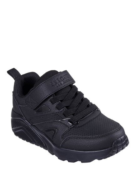 Skechers Kids' Street Uno Lite Echo Surge Lace Up Riptape School Shoes - view 2, Black