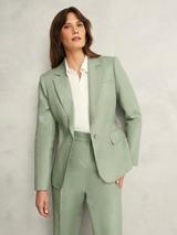Hobbs Blake Pure Linen Jacket, Laurel Green