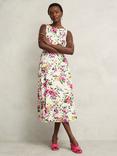 Hobbs Carly Floral Sleeveless Dress, Ivory/Multi
