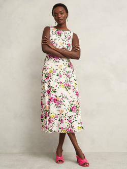 Hobbs Carly Floral Sleeveless Dress, Ivory/Multi, Ivory/Multi