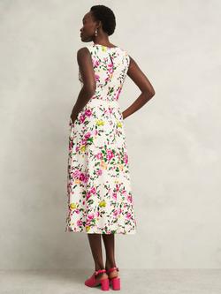 Hobbs Carly Floral Sleeveless Dress, Ivory/Multi - view 2, Ivory/Multi