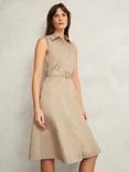 Hobbs Tia Sleeveless Shirt Dress, Neutral
