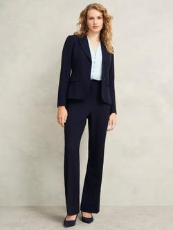 Hobbs Aly Straight Tailored Trousers, Navy, Navy