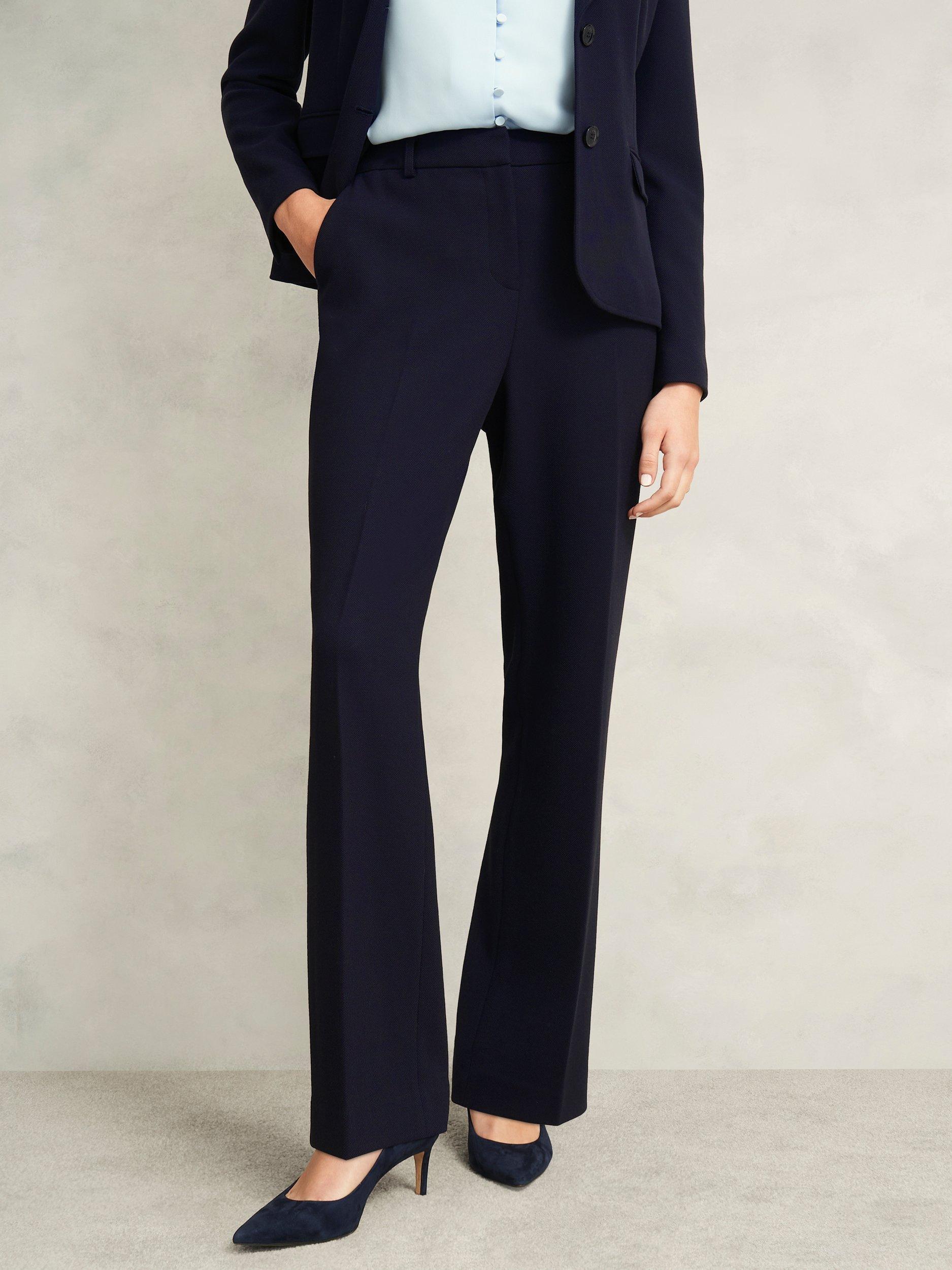 Product image 3 of 5, which shows Hobbs Aly Straight Tailored Trousers, Navy, 22