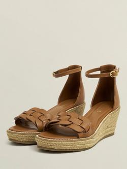 Hobbs Francis Woven Leather Espadrille Sandals, Tan - view 2, Tan