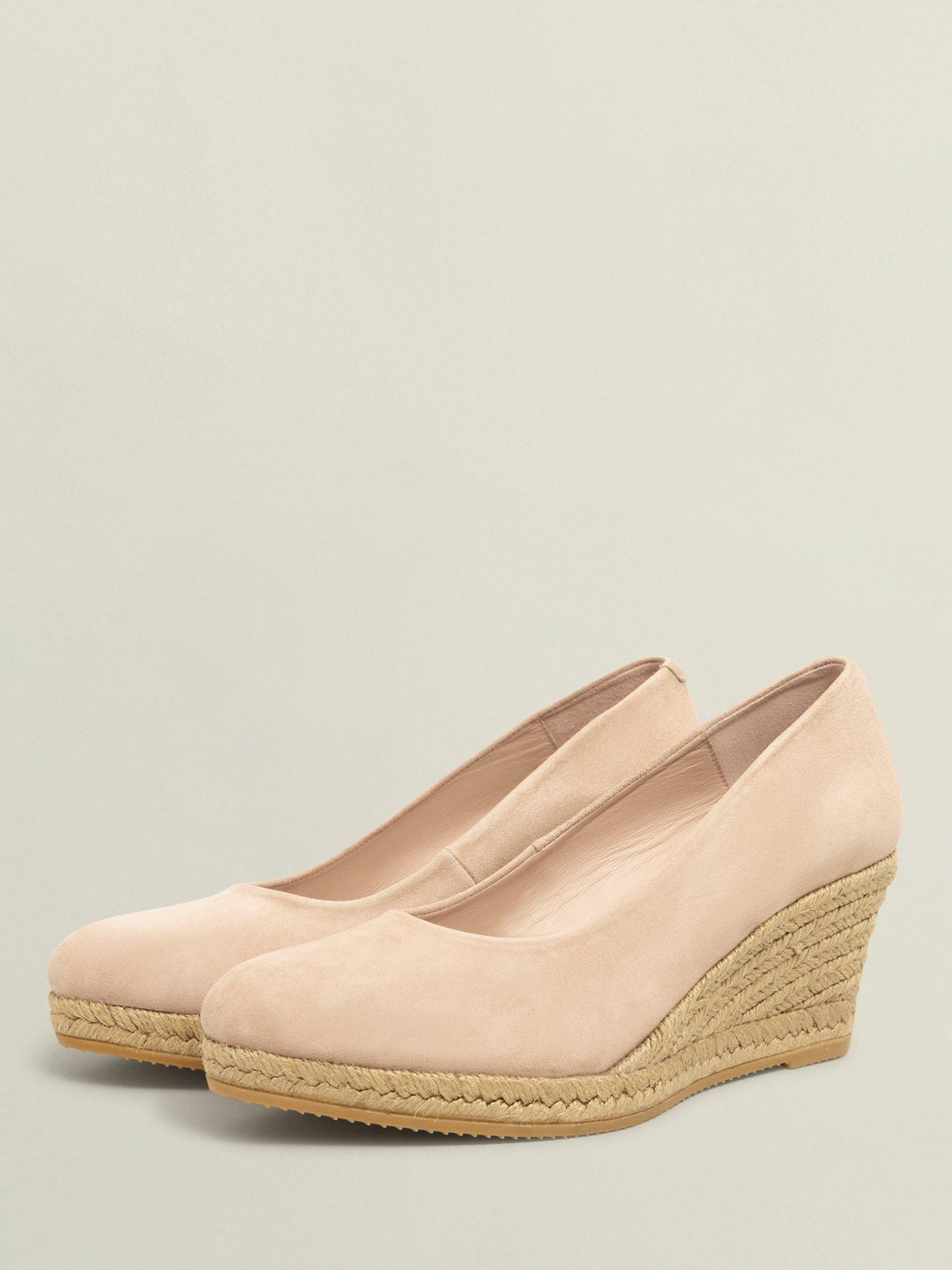 Product image 2 of 6, which shows Hobbs Anna Suede Espadrille Sandals, Blush Pink, 3