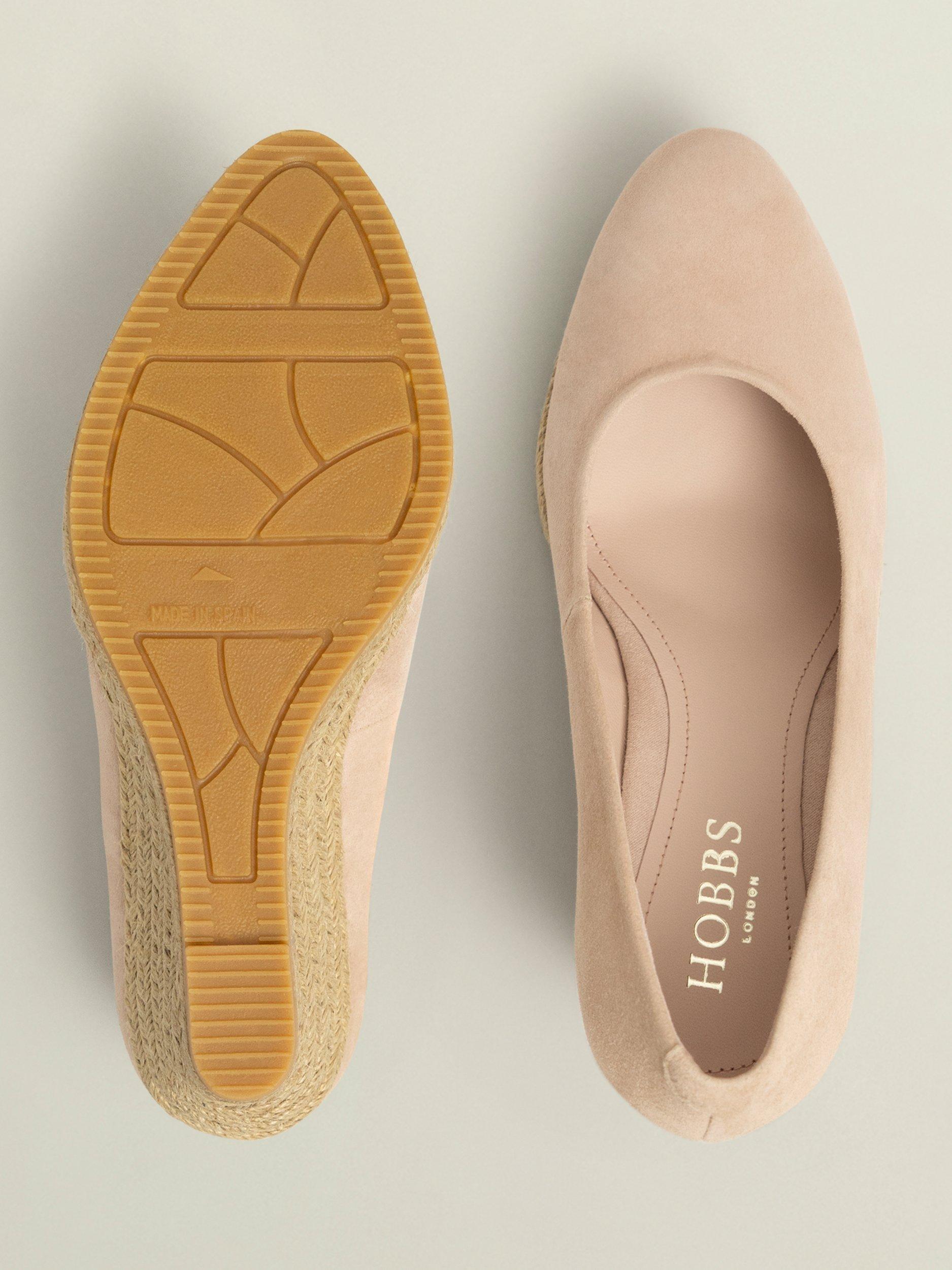 Product image 3 of 6, which shows Hobbs Anna Suede Espadrille Sandals, Blush Pink, 3