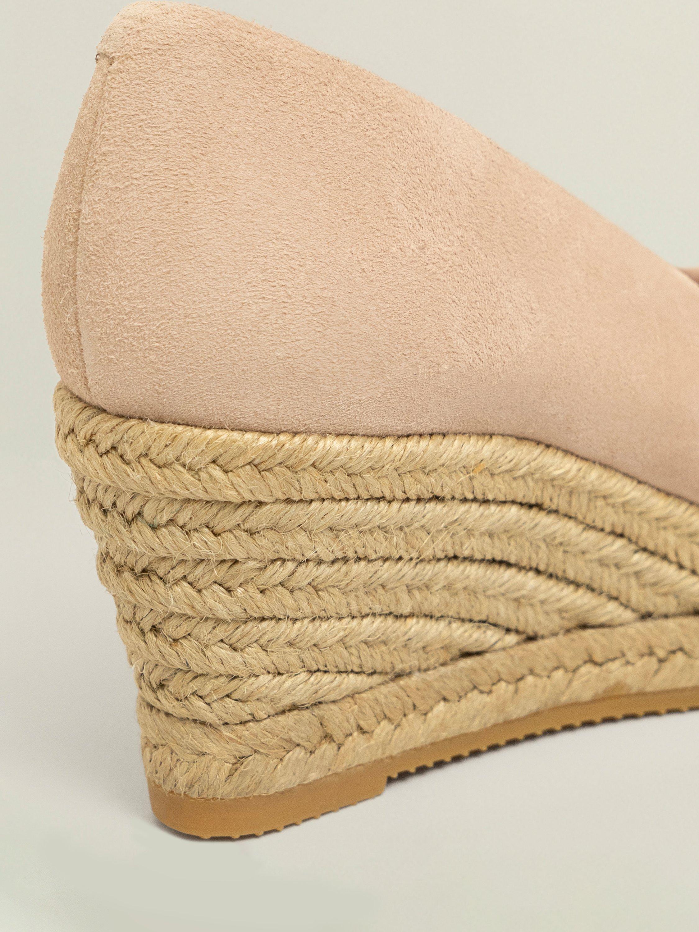 Product image 4 of 6, which shows Hobbs Anna Suede Espadrille Sandals, Blush Pink, 3