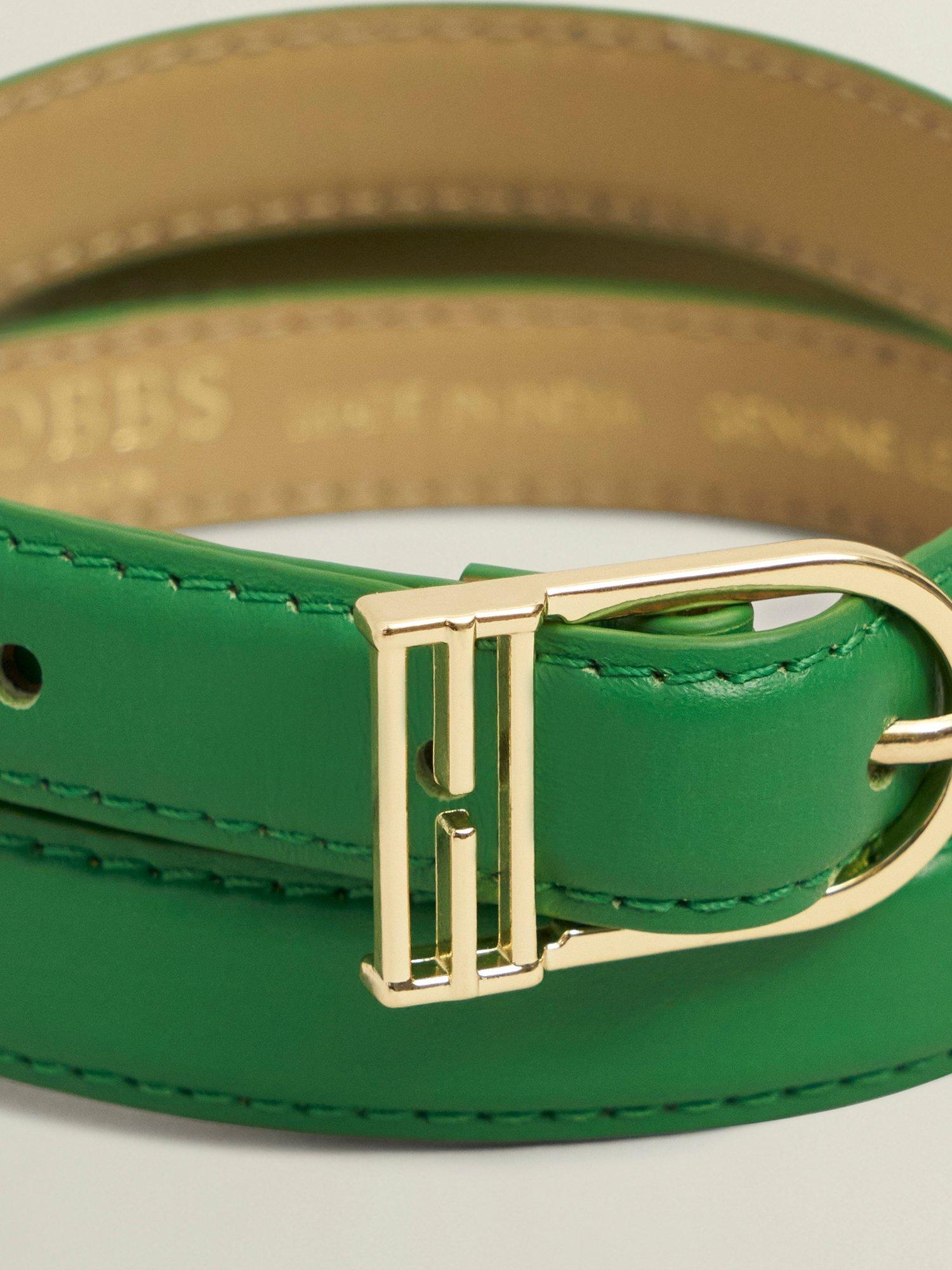 Product image 4 of 4, which shows Hobbs Carmina Insignia Leather Belt, Laurel Green, L