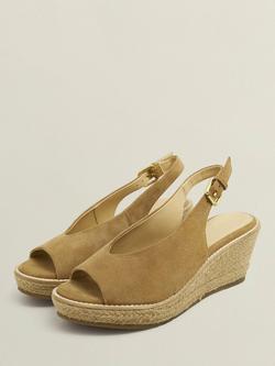 Hobbs Kali Suede Espadrille Sandals, Light Camel - view 2, Light Camel