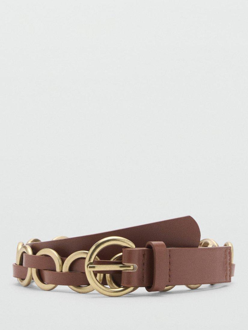 Mango Hill Ring Detail Belt, Brown