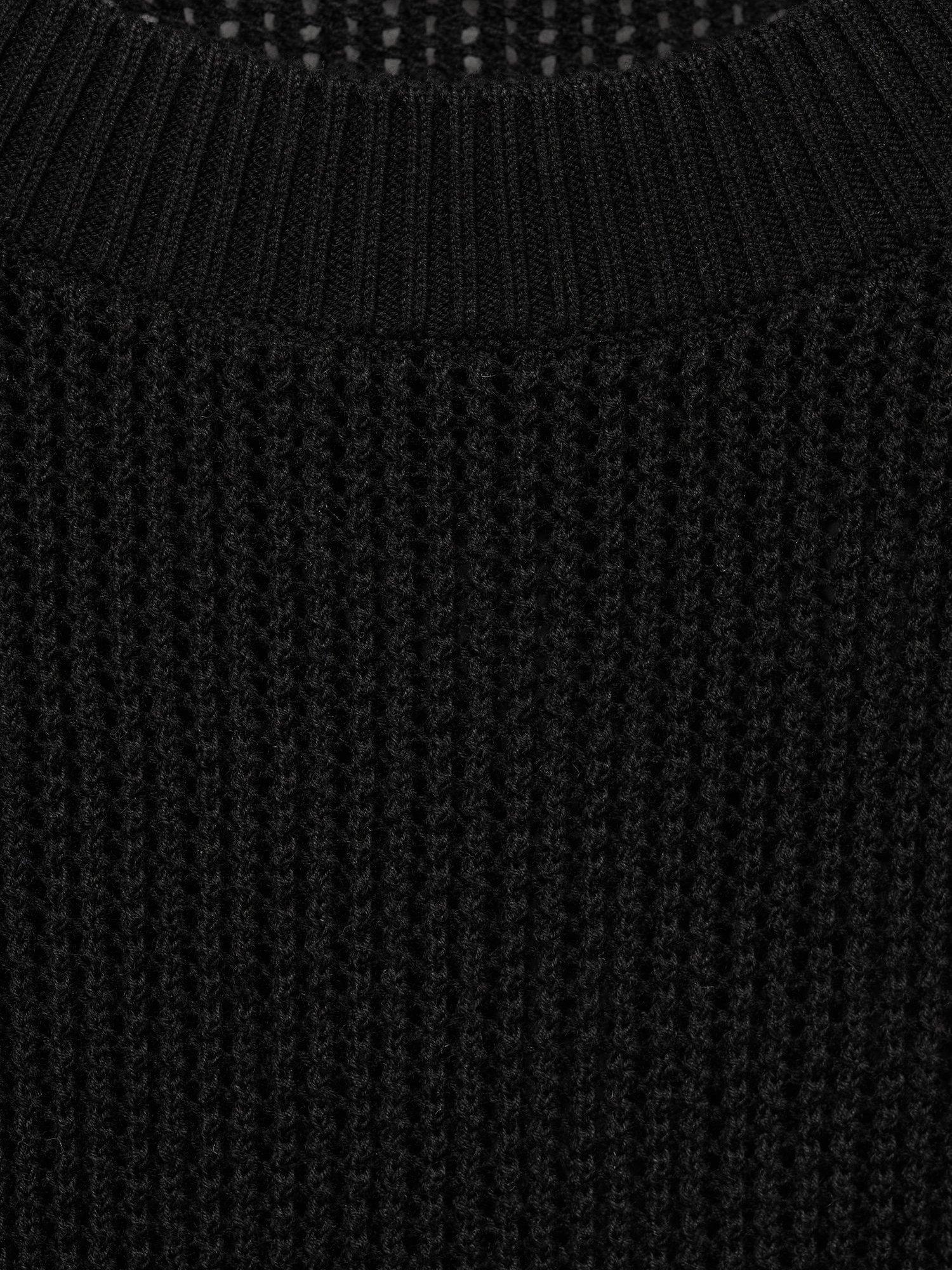 Product image 7 of 7, which shows Mango Peras Fitted Short Sleeve Jumper, Black, XS