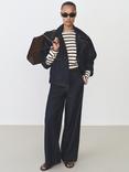 Mango Timon Stripe Sweatshirt, Navy/Cream