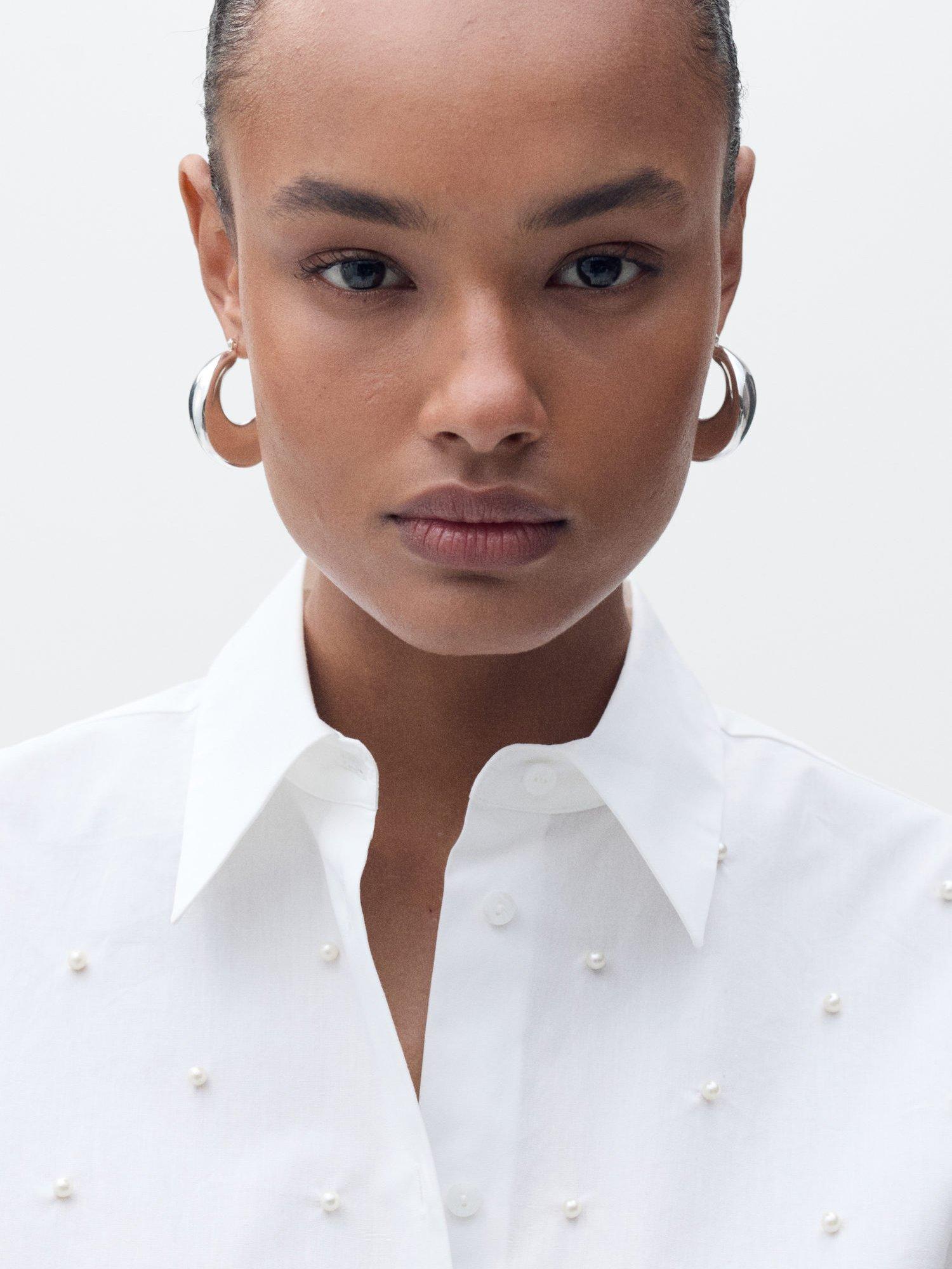 Product image 5 of 7, which shows Mango Pearl Shirt, White, 8