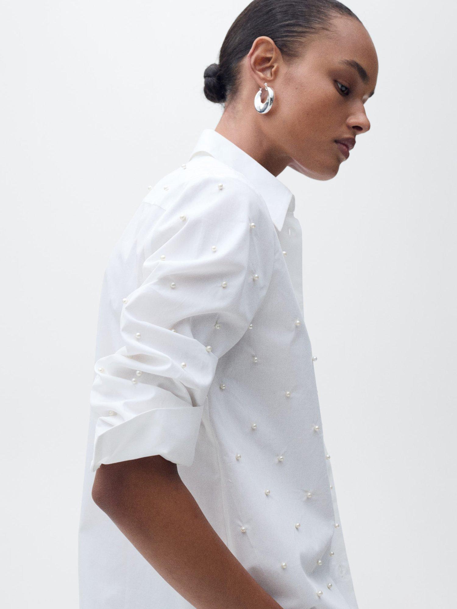 Product image 6 of 7, which shows Mango Pearl Shirt, White, 8