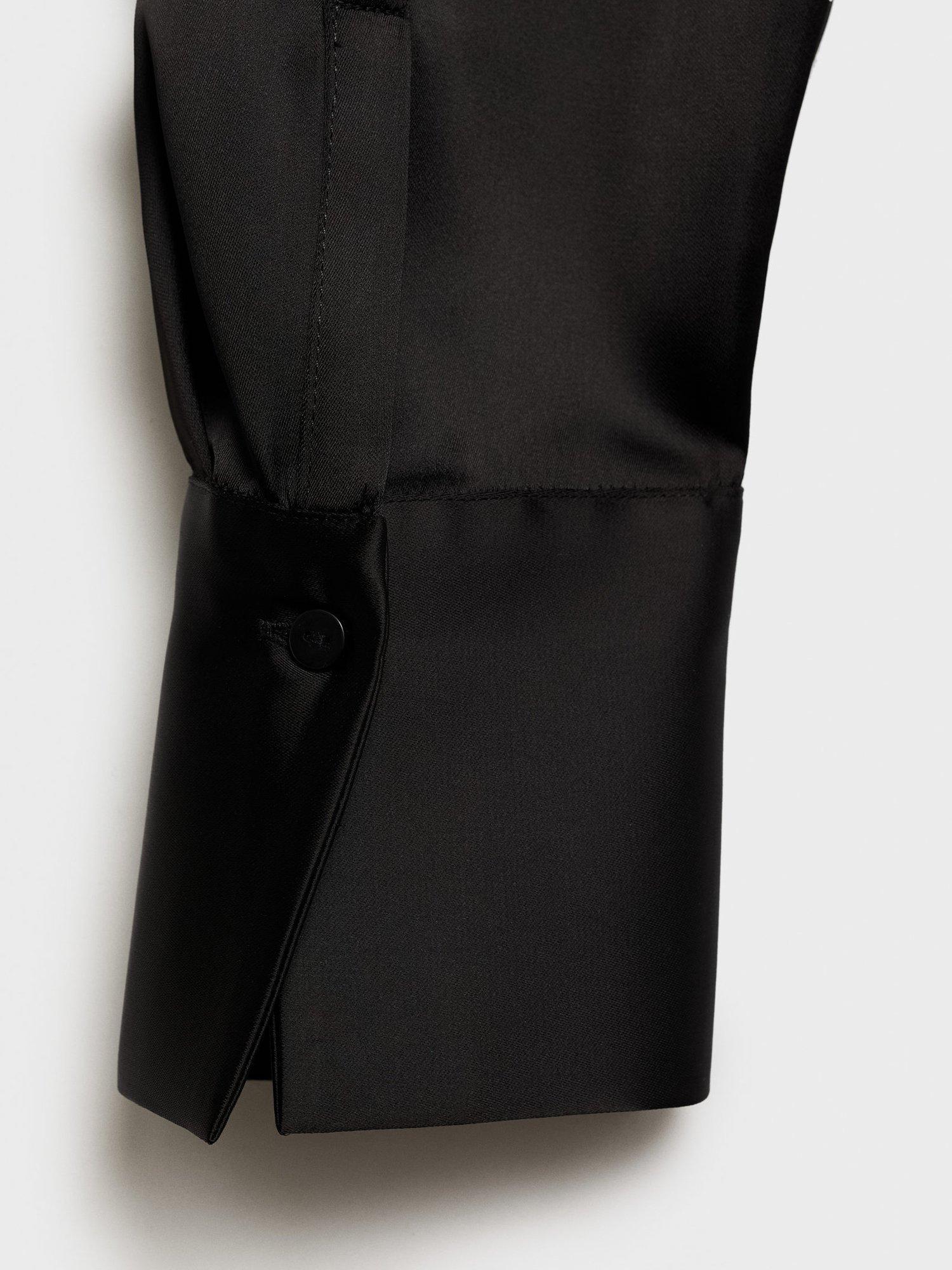 Product image 5 of 8, which shows Mango Goldin Satin Shirt, Black, 6