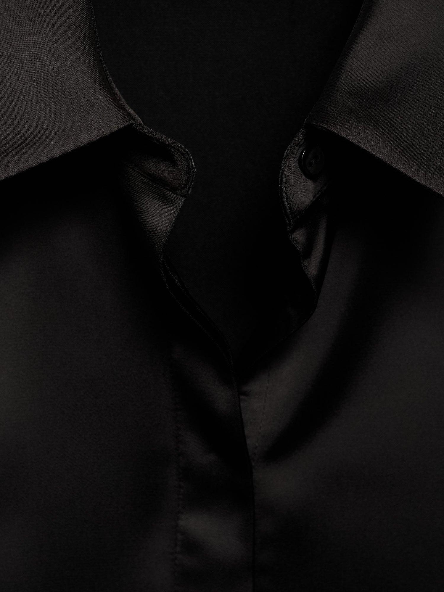 Product image 8 of 8, which shows Mango Goldin Satin Shirt, Black, 6