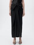 Mango Goldi Satin Knot Tie Maxi Skirt