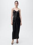 Mango Goldi Satin Knot Tie Maxi Skirt