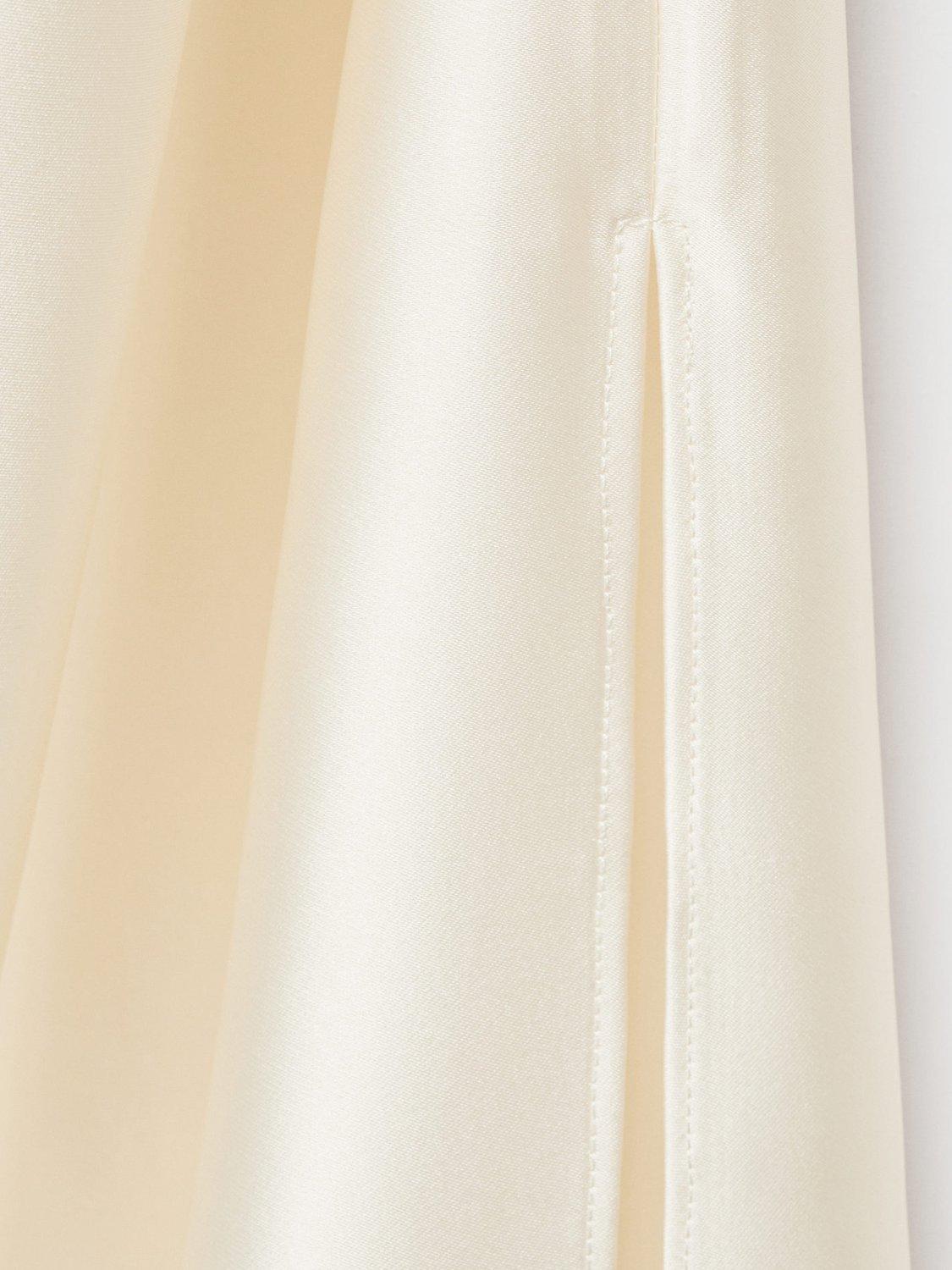Product image 5 of 8, which shows Mango Goldi Satin Knot Tie Maxi Skirt, Light Beige, S