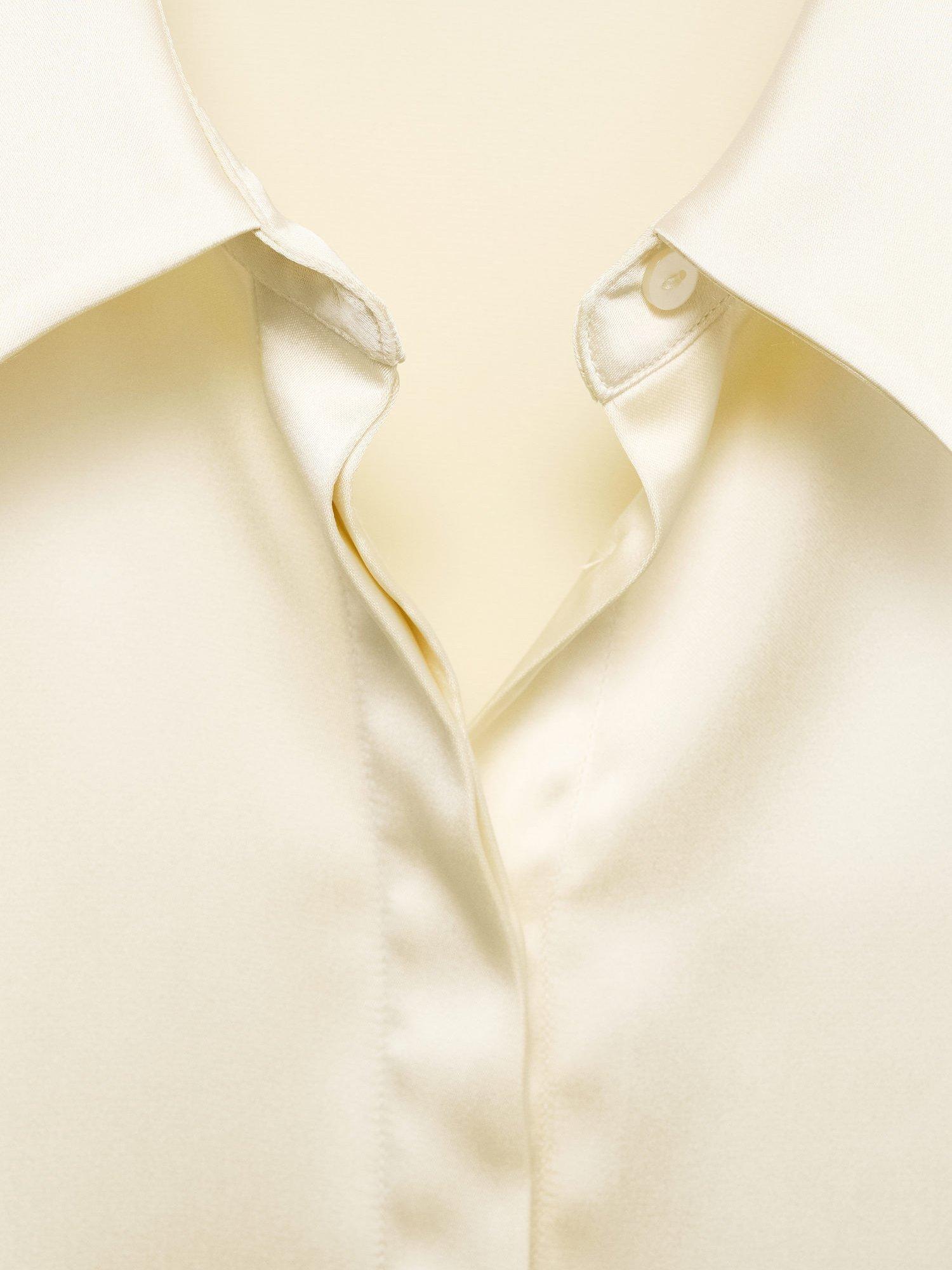 Product image 8 of 8, which shows Mango Goldin Satin Shirt, Light Beige, 8