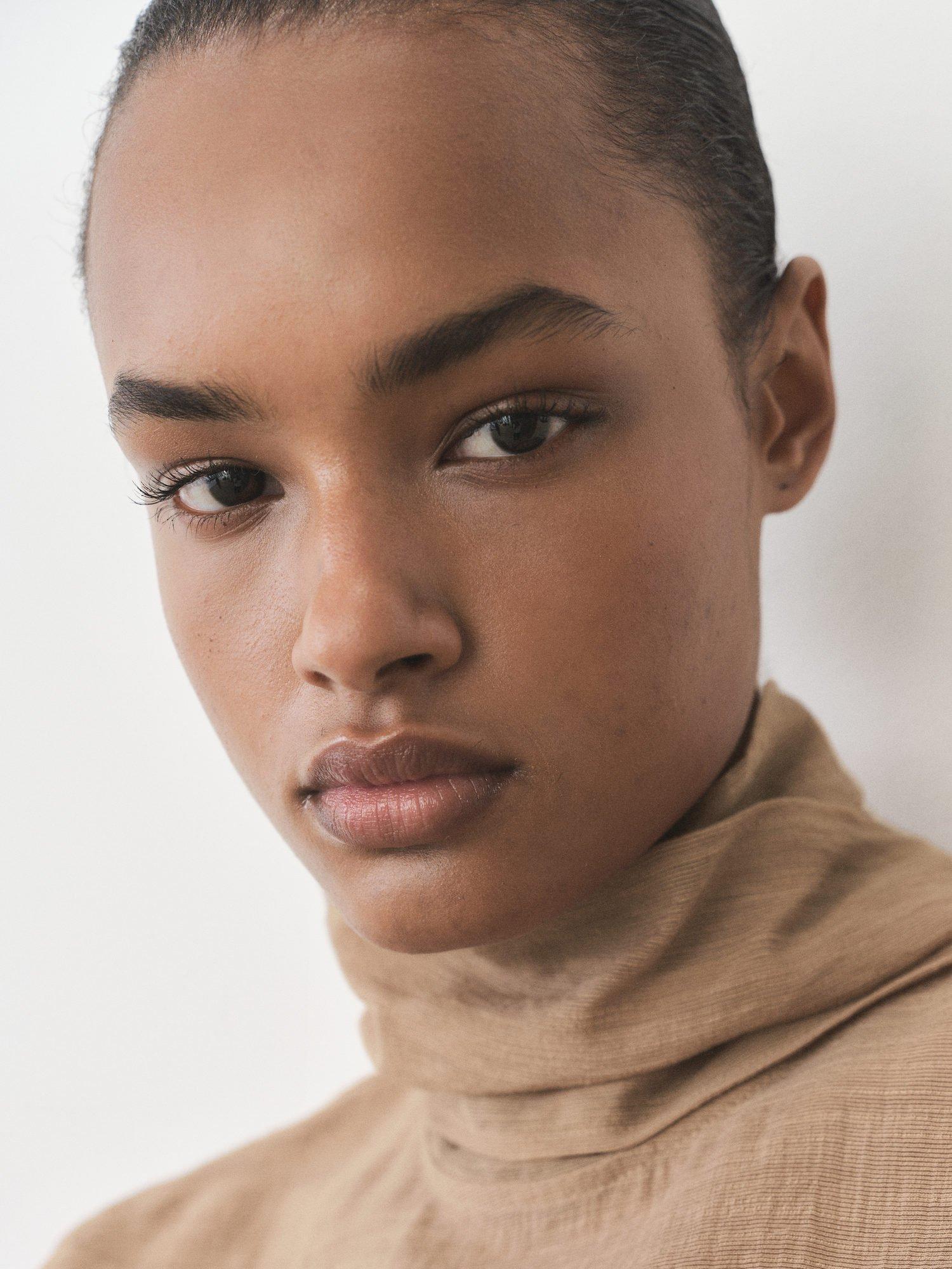 Product image 7 of 8, which shows Mango Textured Tie Neck Blouse, Brown, 10