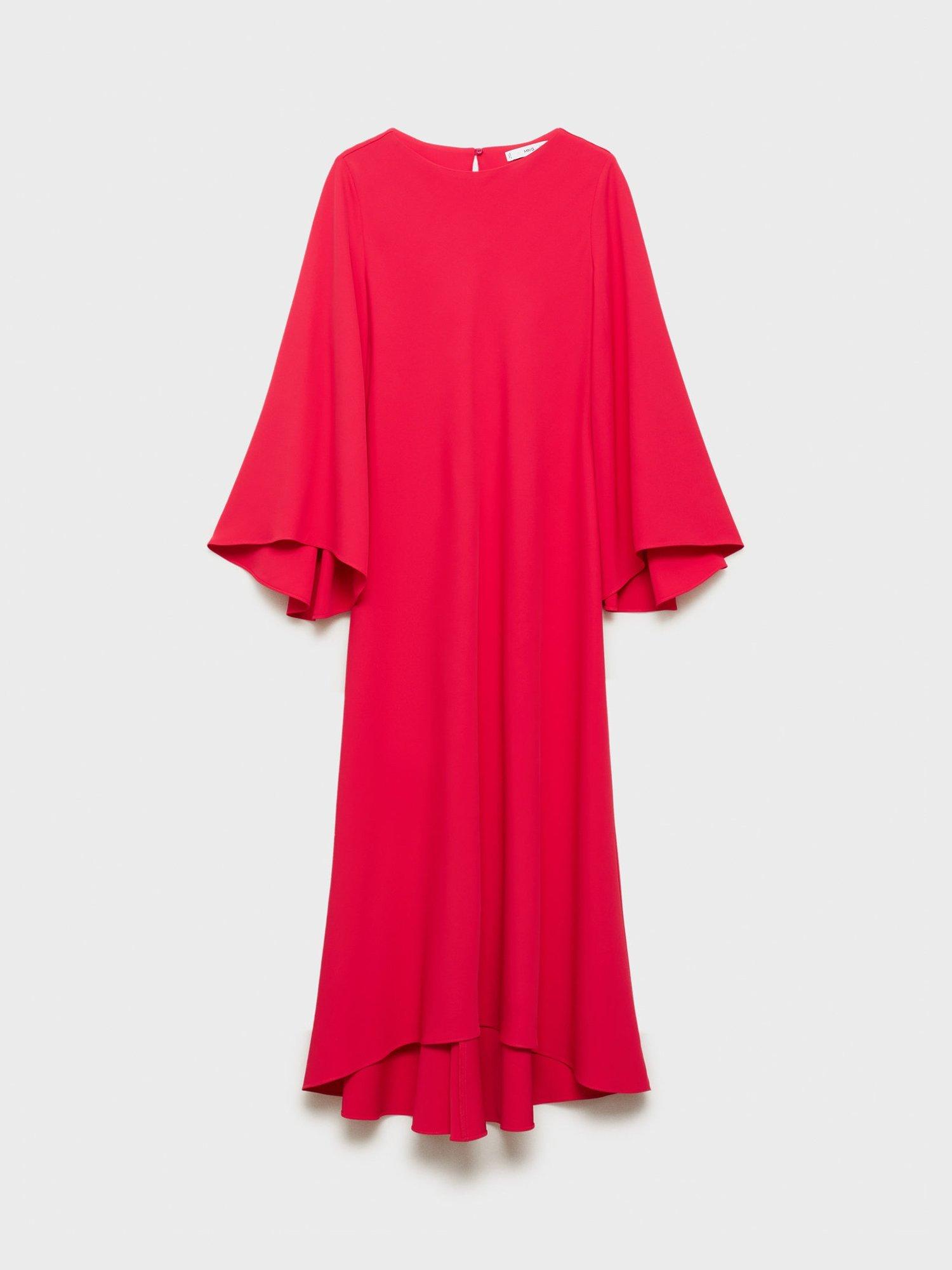 Product image 4 of 7, which shows Mango Rosa Drape Maxi Dress, Bright Pink, 8