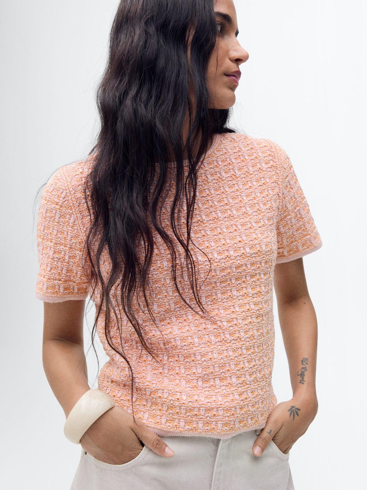 Mango Papaya Knit Jumper, Pastel Pink