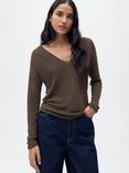 Mango Kling Sparkle Jumper, Dark Brown