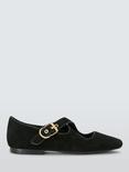 John Lewis Hitch Suede Cross Strap Mary Jane Ballerina Pumps, Black