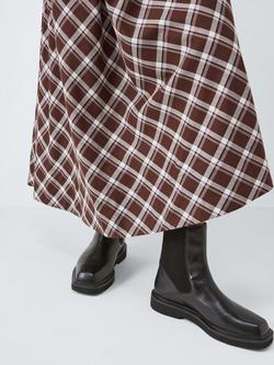 John Lewis Pads Leather Chip Toe Moto Chelsea Boots, Black - view 2, Black