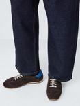 John Lewis France Suede Sporty Runner Trainers, Brown/Blue
