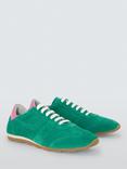 John Lewis France Suede Sporty Runner Trainers, Green/Multi