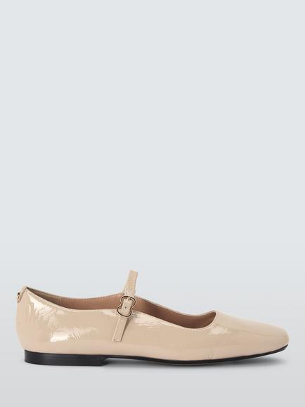 John Lewis Harrietta Mary Jane Leather Pumps, Beige, Beige