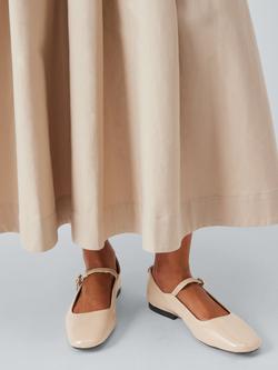 John Lewis Harrietta Mary Jane Leather Pumps, Beige - view 2, Beige