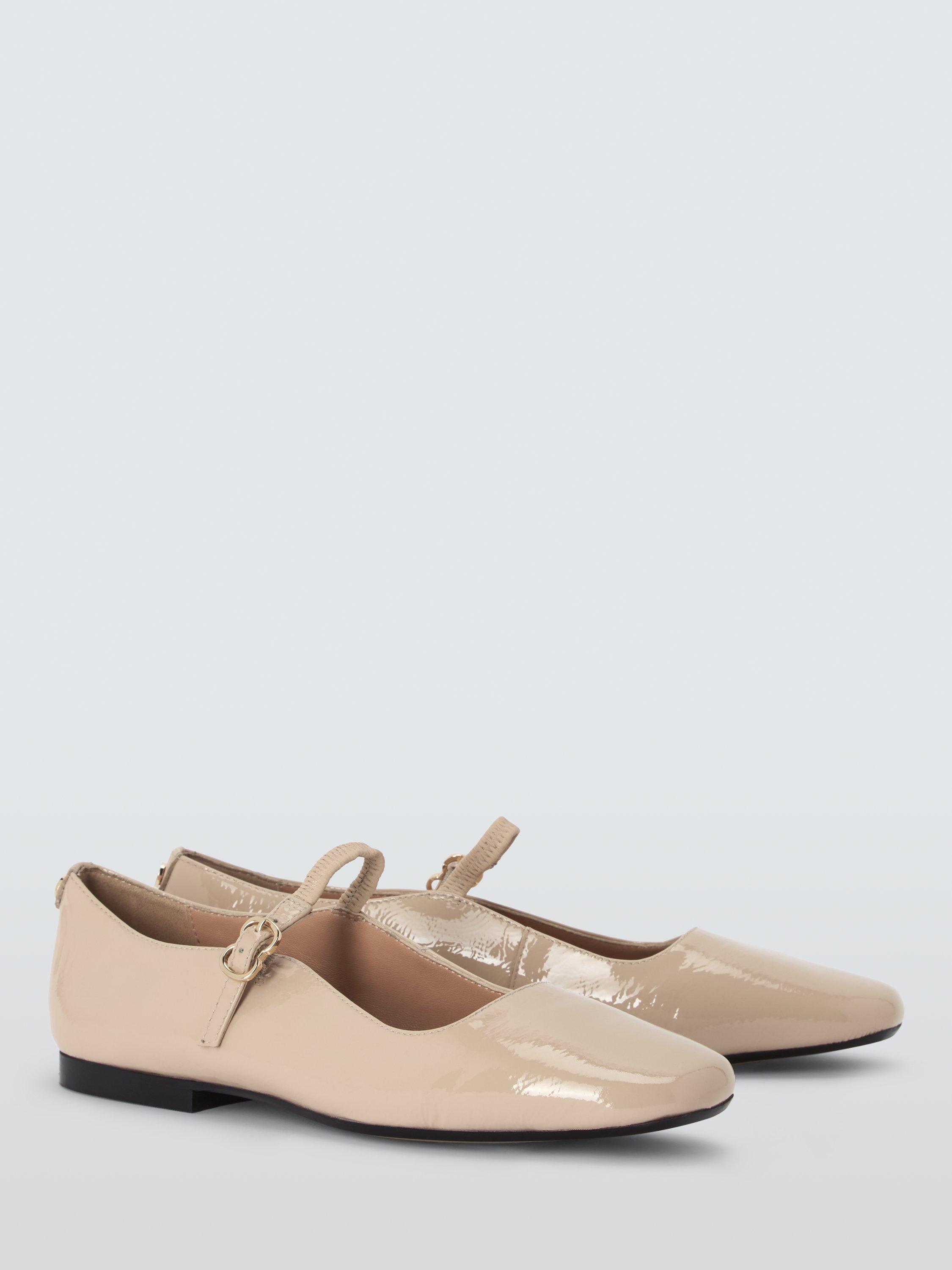 Product image 3 of 6, which shows John Lewis Harrietta Mary Jane Leather Pumps, Beige, 3