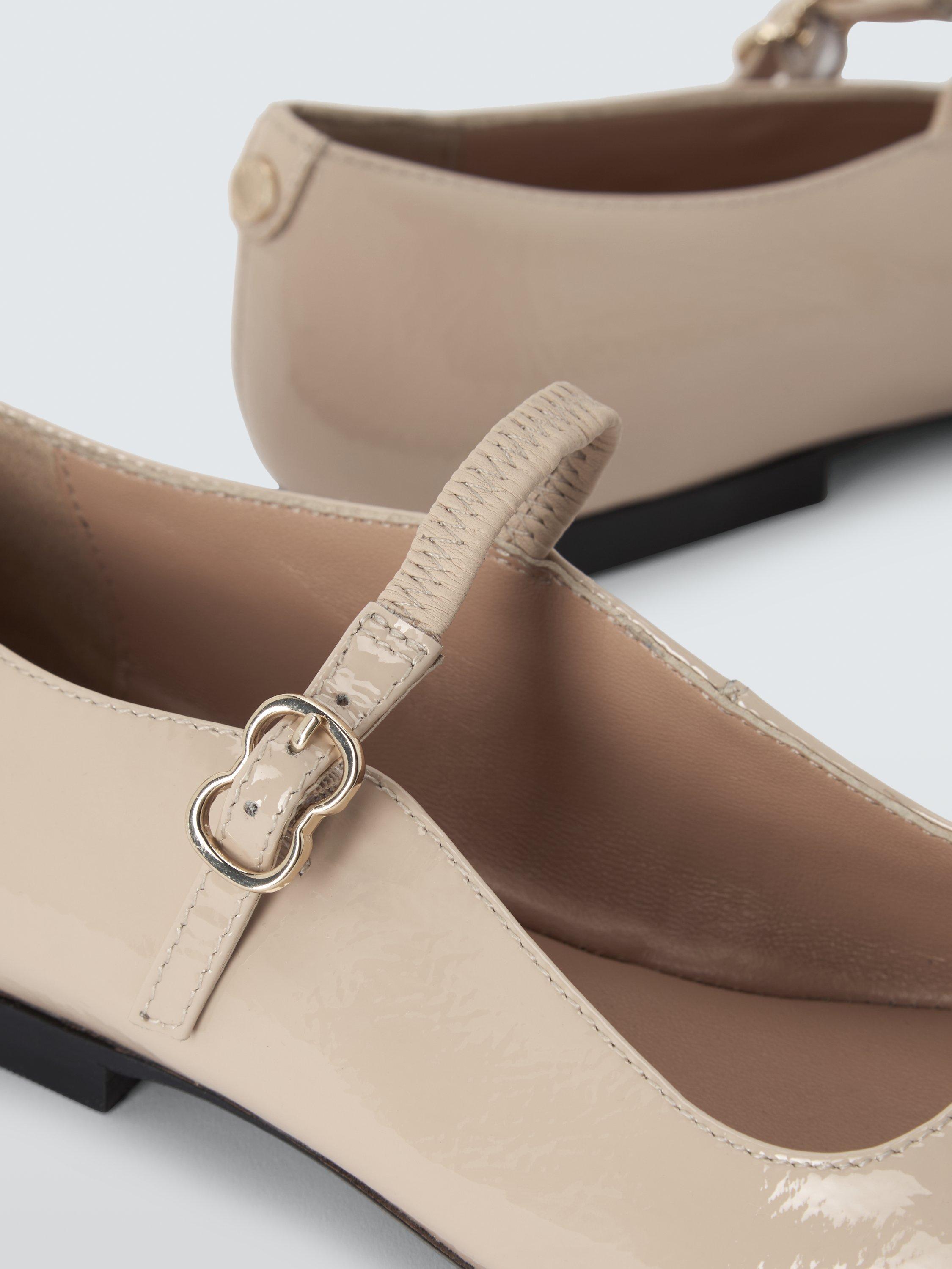 Product image 4 of 6, which shows John Lewis Harrietta Mary Jane Leather Pumps, Beige, 3