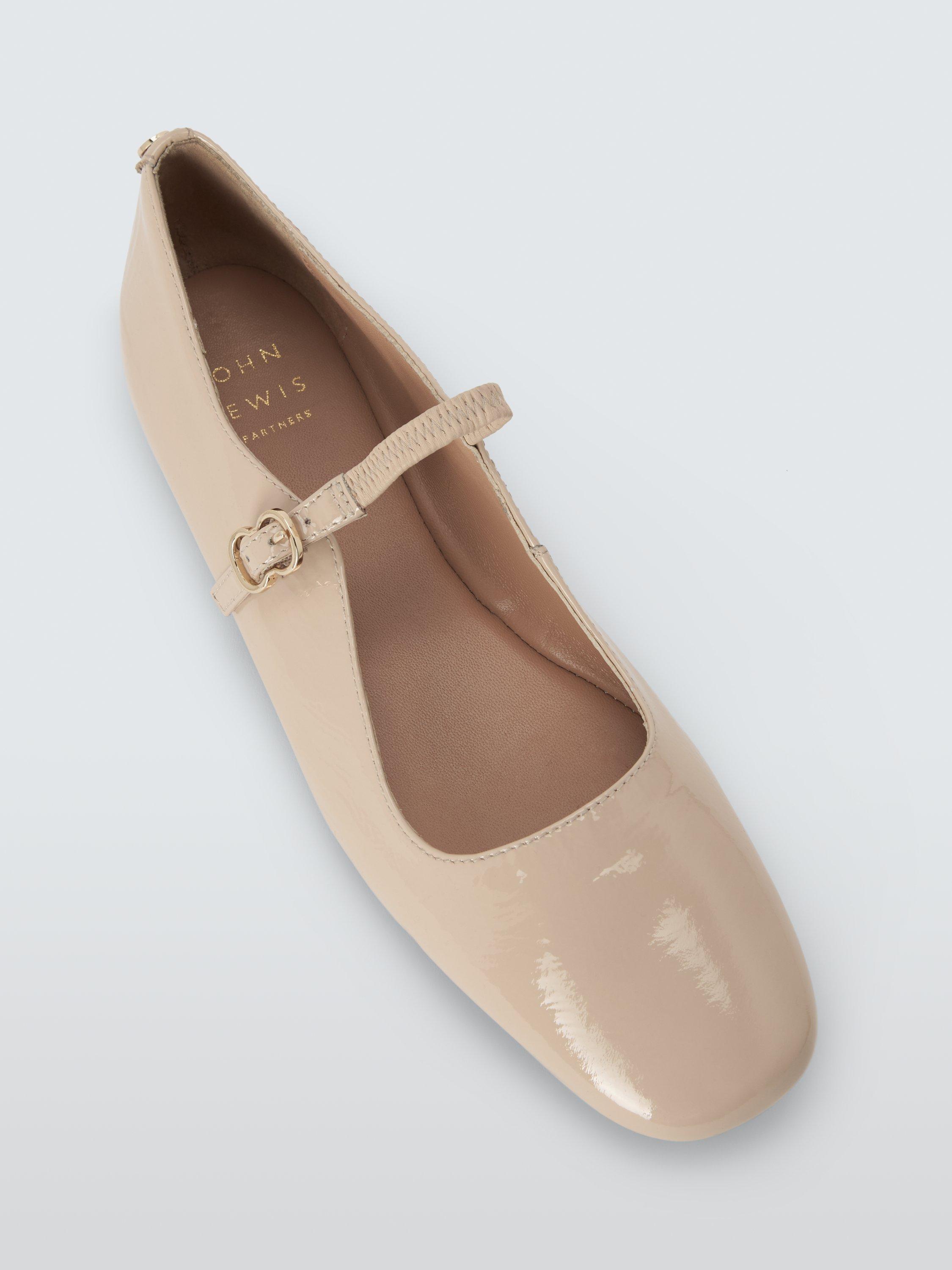 Product image 5 of 6, which shows John Lewis Harrietta Mary Jane Leather Pumps, Beige, 3