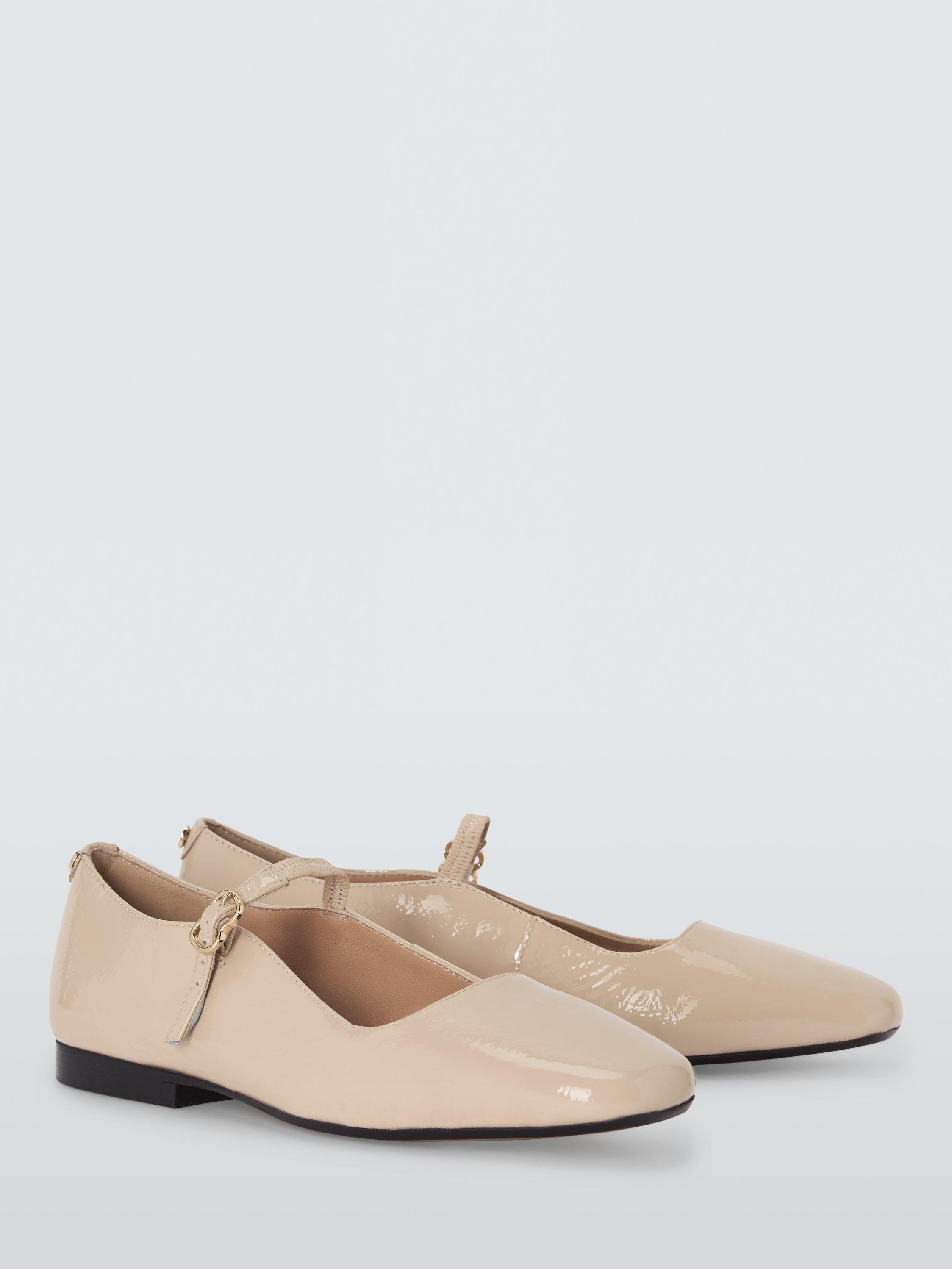Product image 3 of 6, which shows John Lewis Harrietta Wide Fit Mary Jane Leather Pumps, Beige, 3