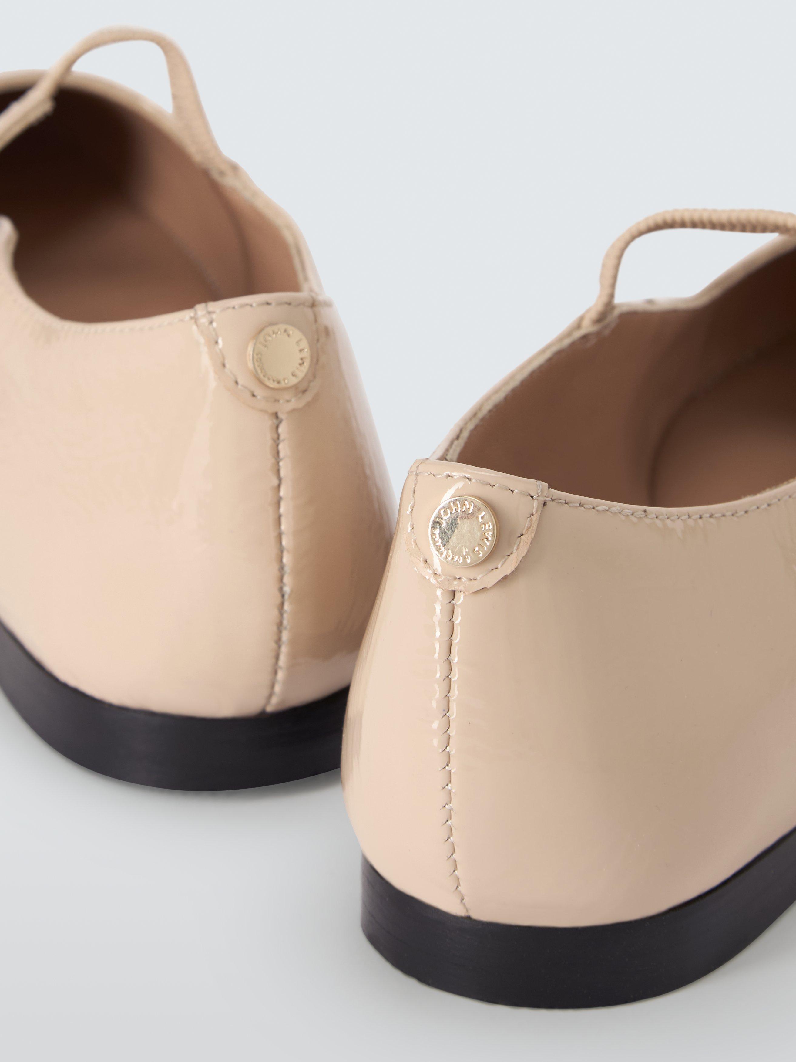 Product image 4 of 6, which shows John Lewis Harrietta Wide Fit Mary Jane Leather Pumps, Beige, 3