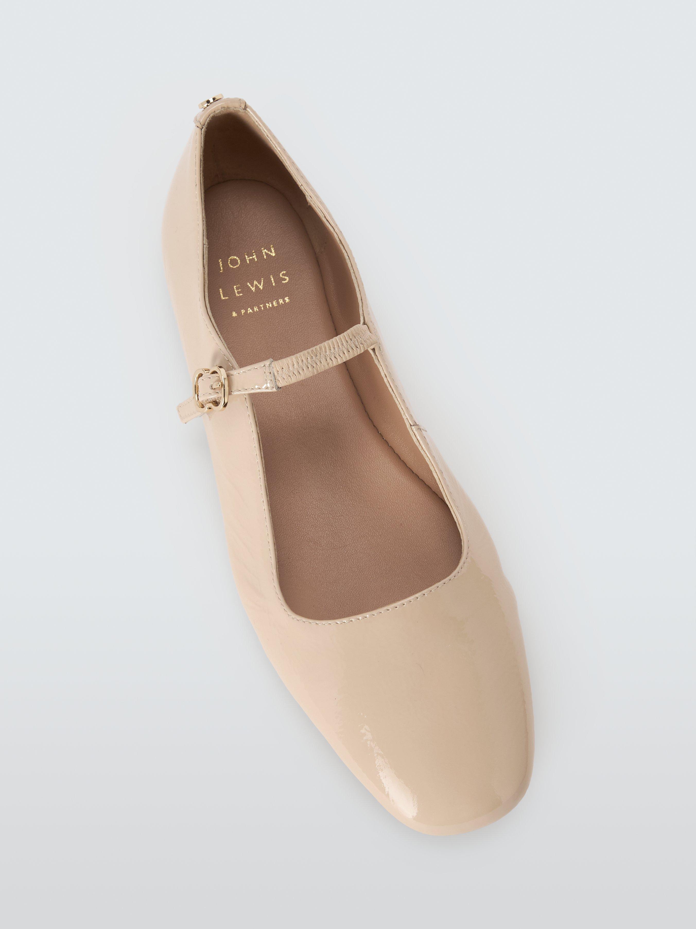 Product image 5 of 6, which shows John Lewis Harrietta Wide Fit Mary Jane Leather Pumps, Beige, 3