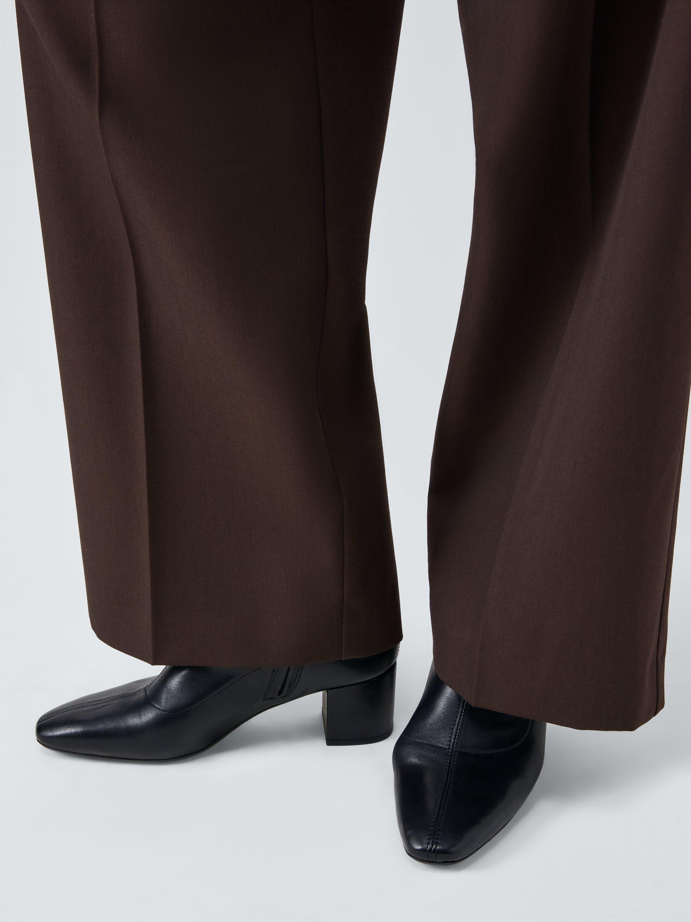 Product image 2 of 6, which shows John Lewis Olive Leather Block Heel Ankle Boots, Black, 3