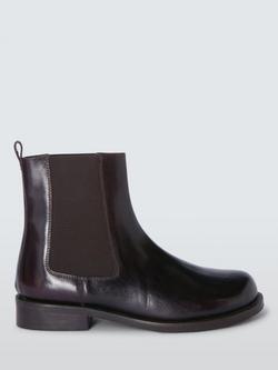 John Lewis Palmer Leather Round Toe Chelsea Boots, Maroon