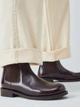 John Lewis Palmer Leather Round Toe Chelsea Boots, Maroon