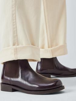 John Lewis Palmer Leather Round Toe Chelsea Boots - view 2, Maroon