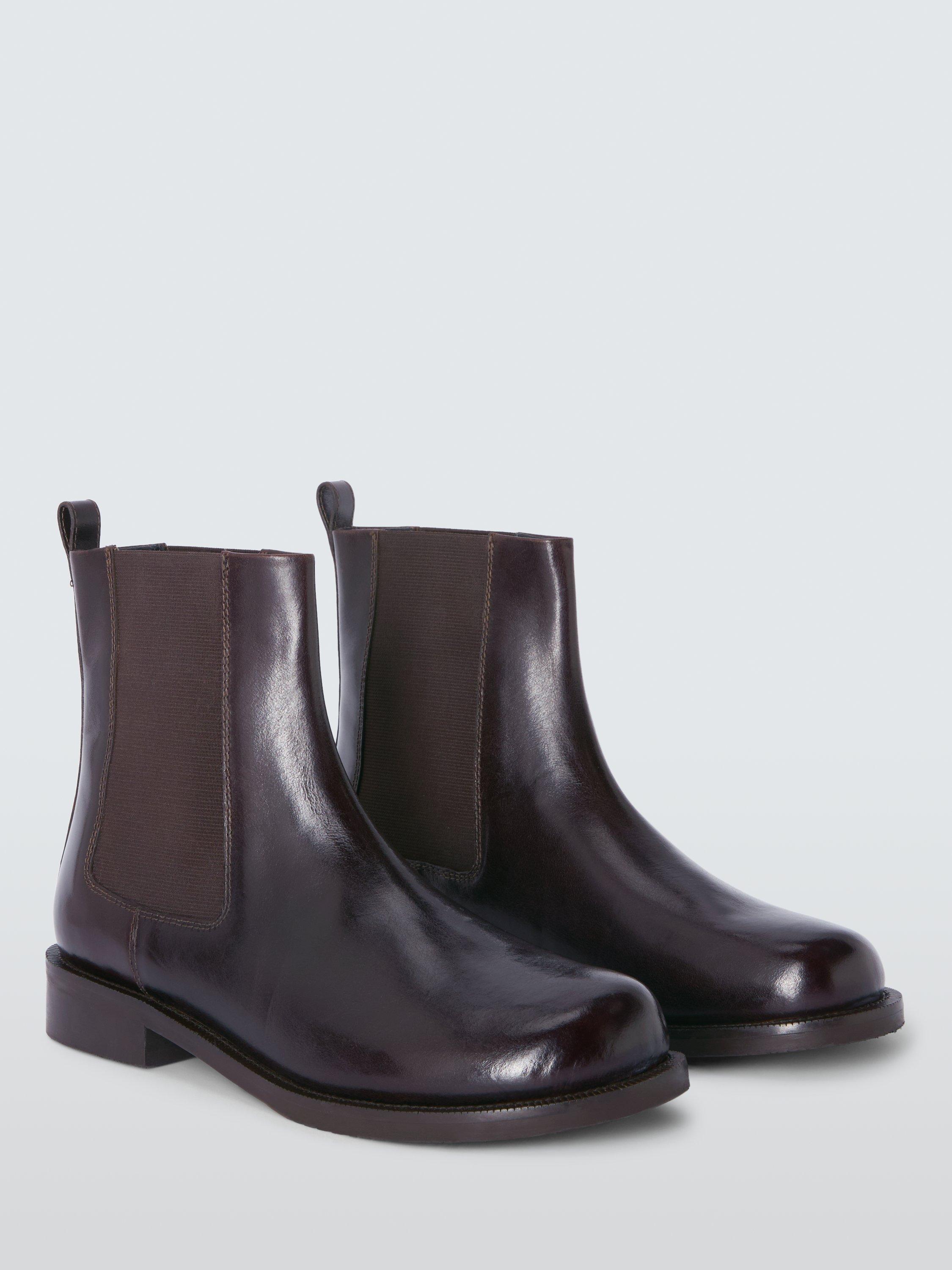 Product image 3 of 6, which shows John Lewis Palmer Leather Round Toe Chelsea Boots, Maroon, 3