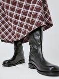 John Lewis Polo Leather Round Toe Calf Boots, Black