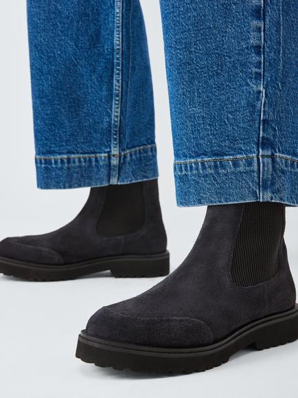 John Lewis Purcie Suede Chelsea Boots, Navy - view 2, Navy