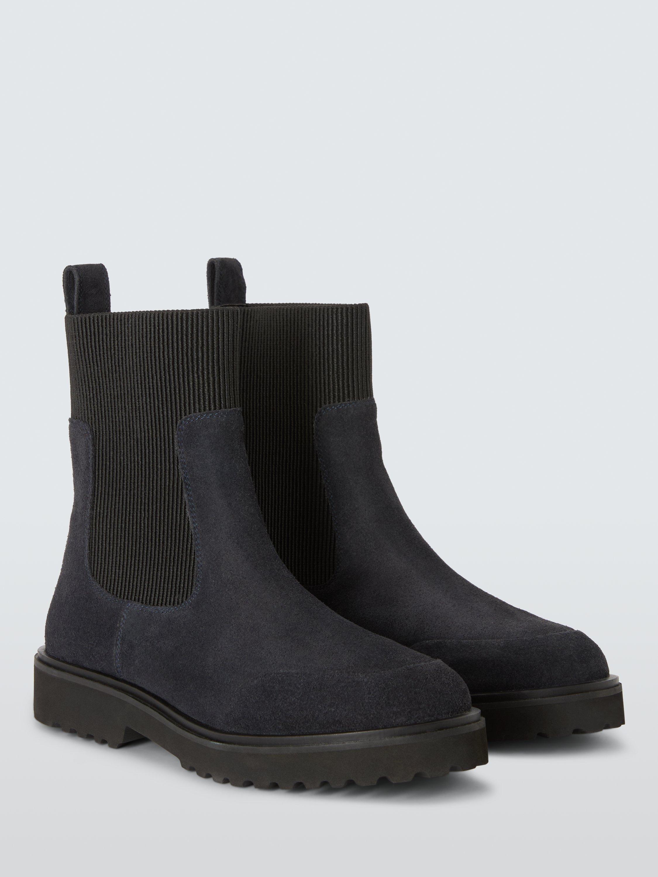 Product image 3 of 6, which shows John Lewis Purcie Suede Chelsea Boots, Navy, 3